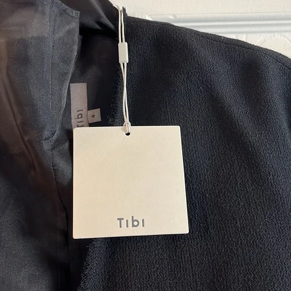 NWT Tibi Melee Crepe V neck dress with organza lining - Picture 4 of 5
